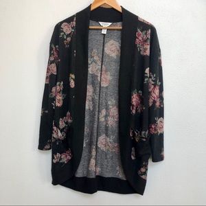 Black floral cardigan